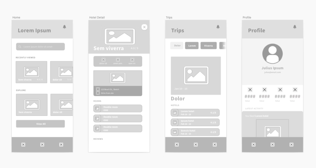 Wireframes and prototypes